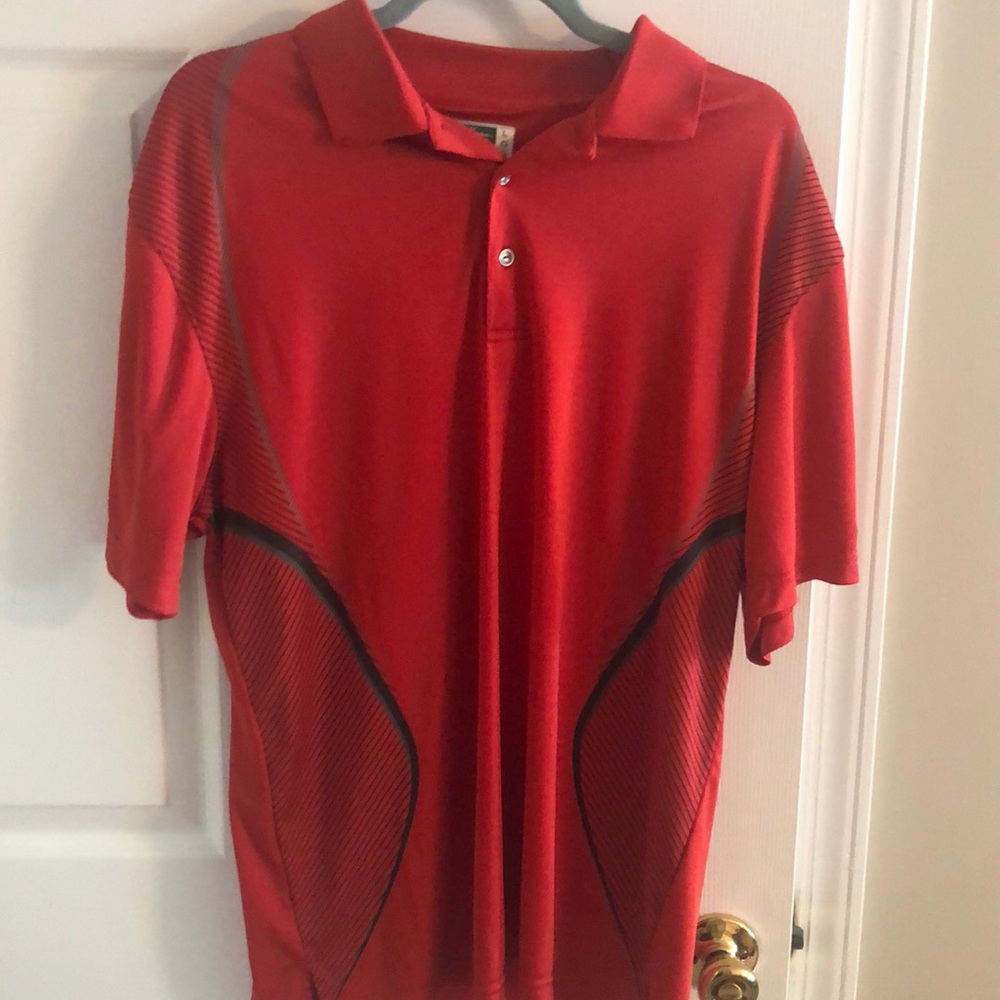 Red golf shirt